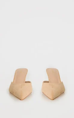 PrettyLittleThing Mules*Faux Suede Point Toe Mid Stiletto Heeled Mules