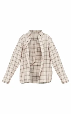 PrettyLittleThing Shirts*Lightweight Check Oversized Shirt