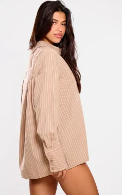 PrettyLittleThing Shirts*Oversized Pinstripe Cuff Shirt
