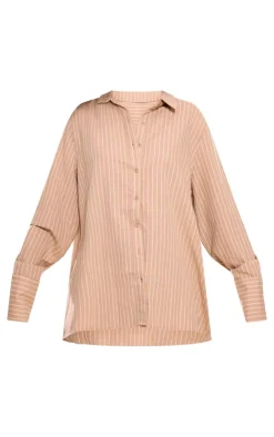 PrettyLittleThing Shirts*Oversized Pinstripe Cuff Shirt