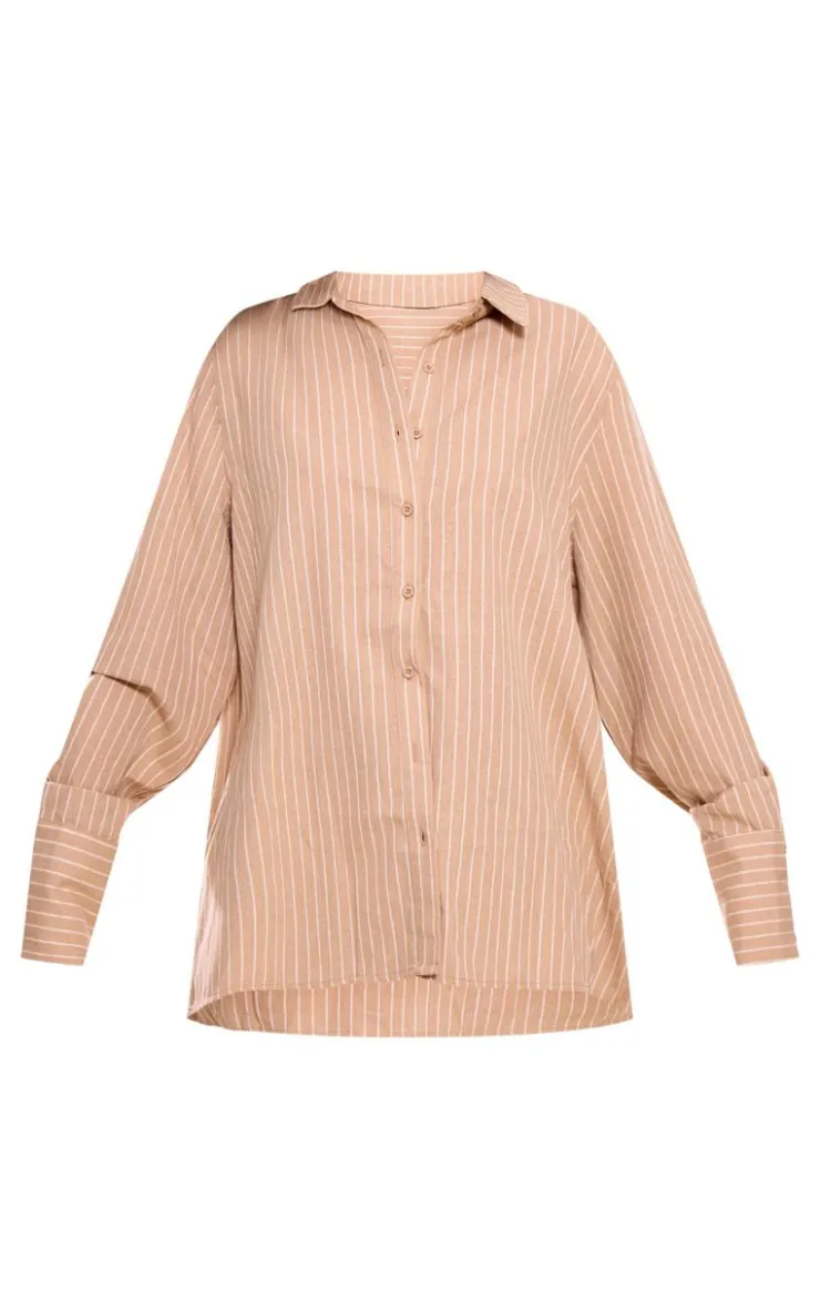 PrettyLittleThing Shirts*Oversized Pinstripe Cuff Shirt
