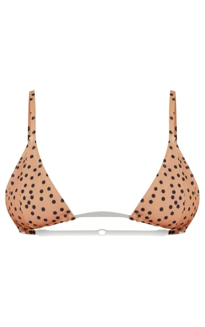 Beige Polka Dot Clear Strap Triangle Top