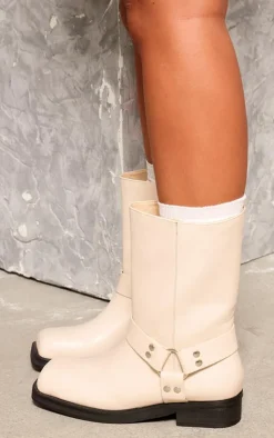 PrettyLittleThing Ankle Boots*PU Square Toe Buckle Detail Ankle Boots
