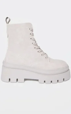 PrettyLittleThing Biker Boots*Round Toe Chunky Sole Biker Boots