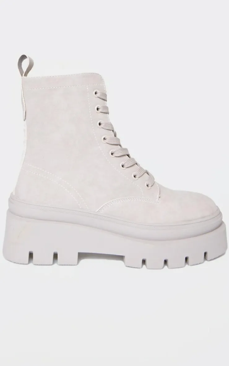 PrettyLittleThing Biker Boots*Round Toe Chunky Sole Biker Boots