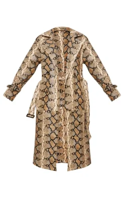 PrettyLittleThing Faux Leather Jackets*Snake Faux Leather Coat
