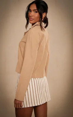 PrettyLittleThing Shirts*Structed Linen Look Double Tie Shirt