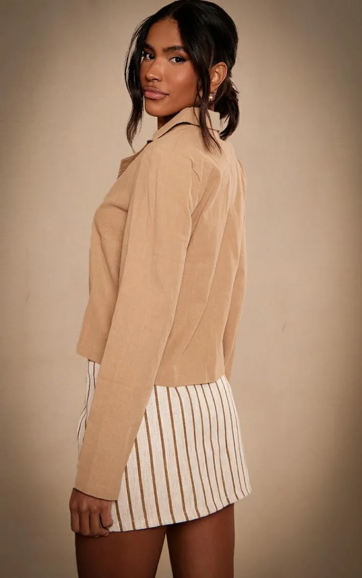 PrettyLittleThing Shirts*Structed Linen Look Double Tie Shirt