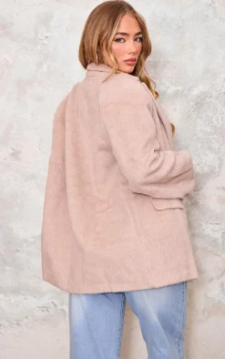 PrettyLittleThing Wool Coats*Textured Wool Look Oversized Blazer