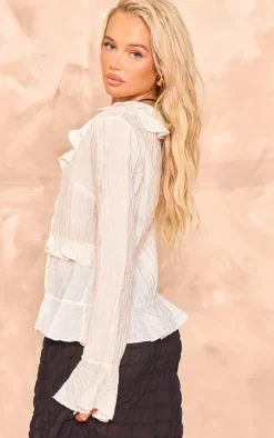 PrettyLittleThing Blouses*Tiered Ruffle Flute Sleeve Top