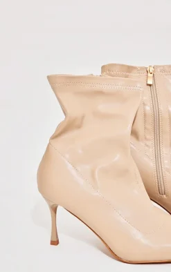 PrettyLittleThing Wide Fit Heels*Wide Fit Faux Leather Square Toe Low Heeled Ankle Boots