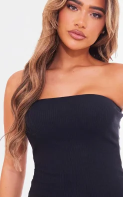 & White 2 Pack Rib Bandeau Bodycon Dress-PrettyLittleThing Outlet