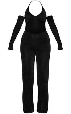Acetate Cut Out Halterneck Straight Leg Jumpsuit-PrettyLittleThing Discount