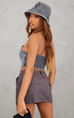 PrettyLittleThing Corsets*Seam Front Bandeau Denim Corset
