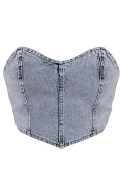 PrettyLittleThing Corsets*Seam Front Bandeau Denim Corset