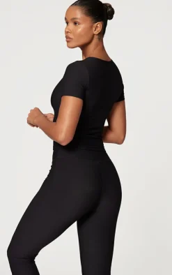 PrettyLittleThing Workout Tops*Active Rib Short Sleeve Gym Top