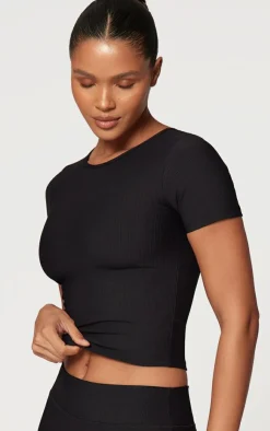 PrettyLittleThing Workout Tops*Active Rib Short Sleeve Gym Top