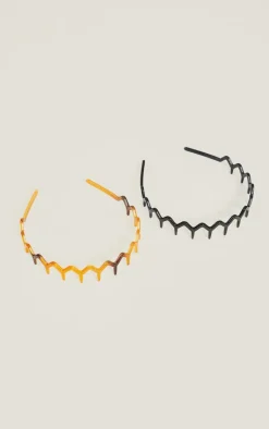PrettyLittleThing Hair Accessories*And Brown 2 Pack Zig Zag Headband