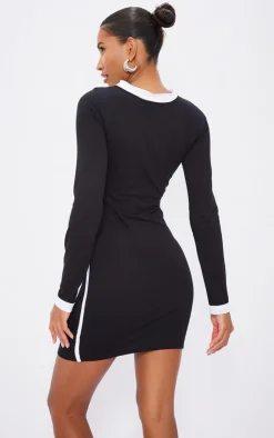 Angel Graphic Contrast Sleeve Bodycon Dress-PrettyLittleThing