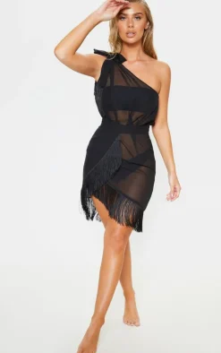 Asymmetric Fringe Beach Dress-PrettyLittleThing Sale