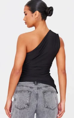 PrettyLittleThing Sleeveless Tops*Asymmetric Ruched Side Longline Top
