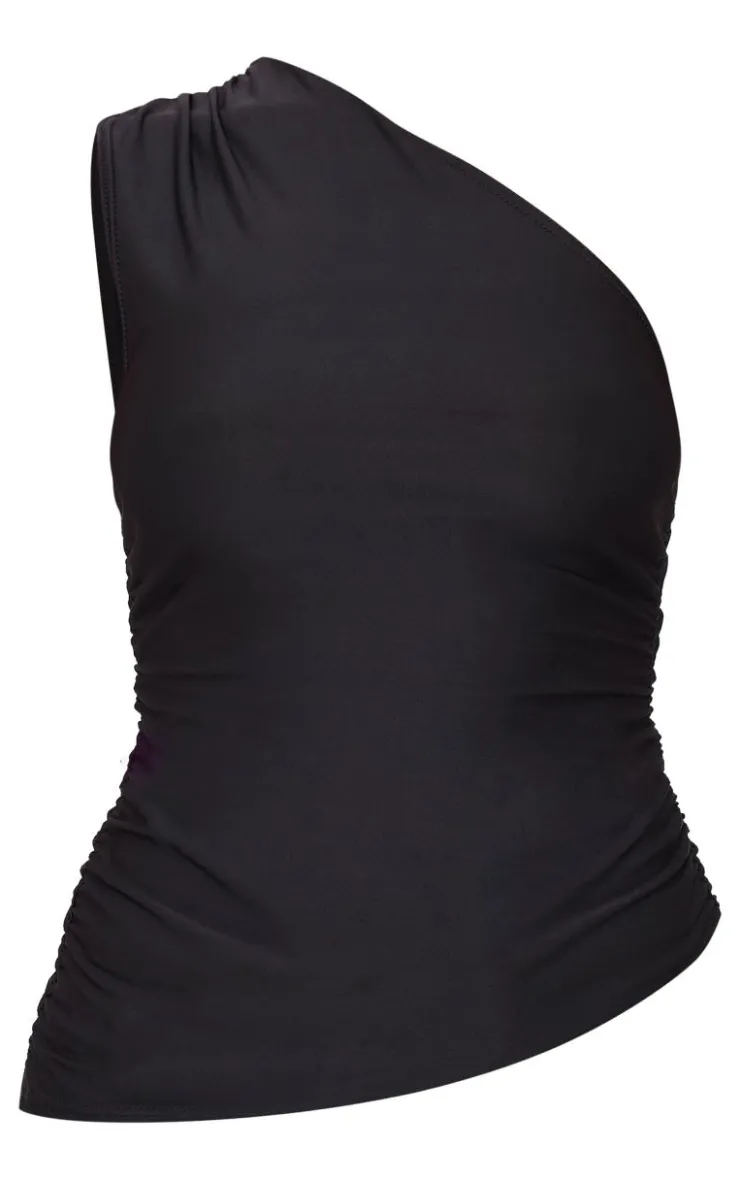 PrettyLittleThing Sleeveless Tops*Asymmetric Ruched Side Longline Top