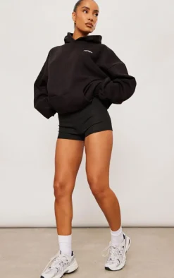 Black Badge Detail Oversized Hoodie