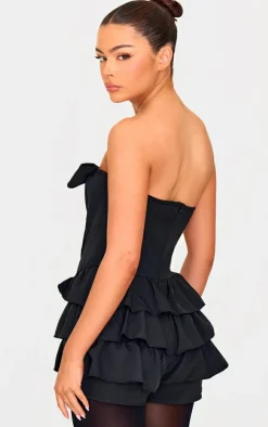 PrettyLittleThing Christmas Party Outfits*Bandeau Bow Detail Bloomer Skort Romper