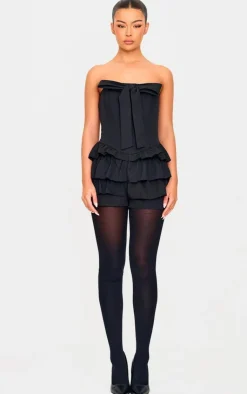 PrettyLittleThing Christmas Party Outfits*Bandeau Bow Detail Bloomer Skort Romper