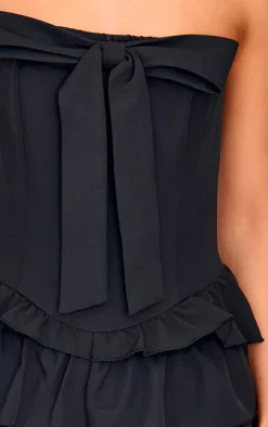 PrettyLittleThing Christmas Party Outfits*Bandeau Bow Detail Bloomer Skort Romper