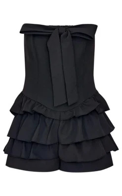 PrettyLittleThing Christmas Party Outfits*Bandeau Bow Detail Bloomer Skort Romper