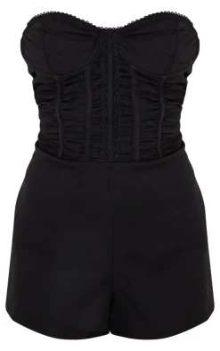 Bandeau Corset Lace Up Back Romper-PrettyLittleThing Hot