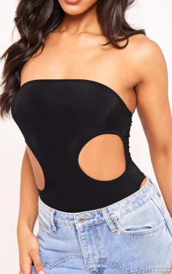 Bandeau Slinky Cut Out Bodysuit-PrettyLittleThing New