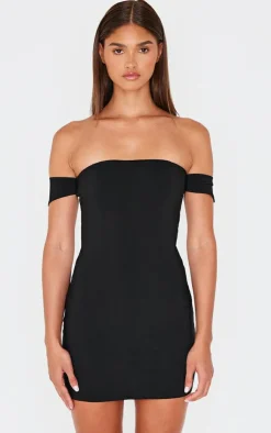 Bardot Bengaline Bodycon Dress-PrettyLittleThing Online