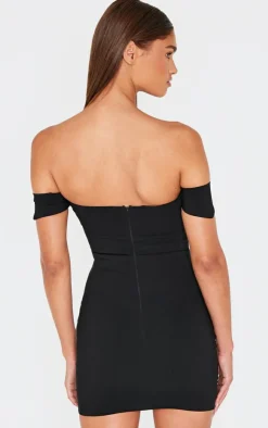 Bardot Bengaline Bodycon Dress-PrettyLittleThing Online