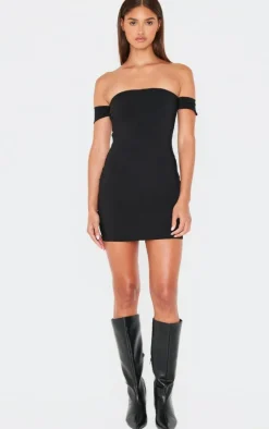 Bardot Bengaline Bodycon Dress-PrettyLittleThing Online