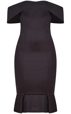 Bardot Frill Hem Midi Dress-PrettyLittleThing Discount