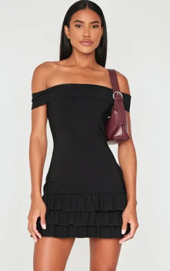 Bardot Tiered Shift Dress-PrettyLittleThing Discount