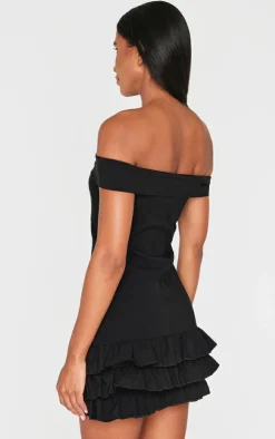 Bardot Tiered Shift Dress-PrettyLittleThing Discount