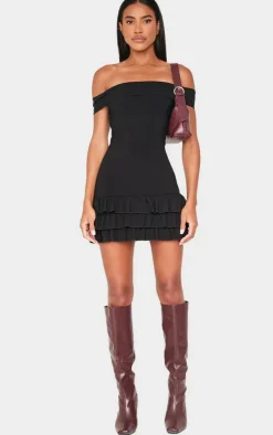 Bardot Tiered Shift Dress-PrettyLittleThing Discount
