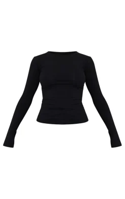 PrettyLittleThing T-Shirts*Basic Cotton Blend Long Sleeve Fitted T Shirt