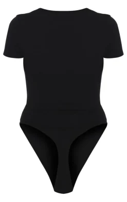 PrettyLittleThing Basic Tops*Basic Cotton Blend V Neck Short Sleeve Bodysuit