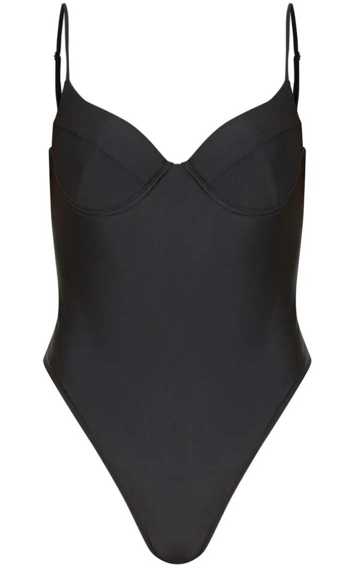 Black Basic Cupped Swimsuit