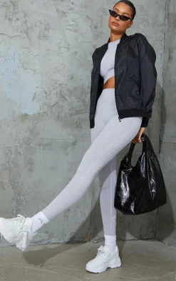 PrettyLittleThing Black Sweatsuits*Basic Lightweight Bomber Jacket