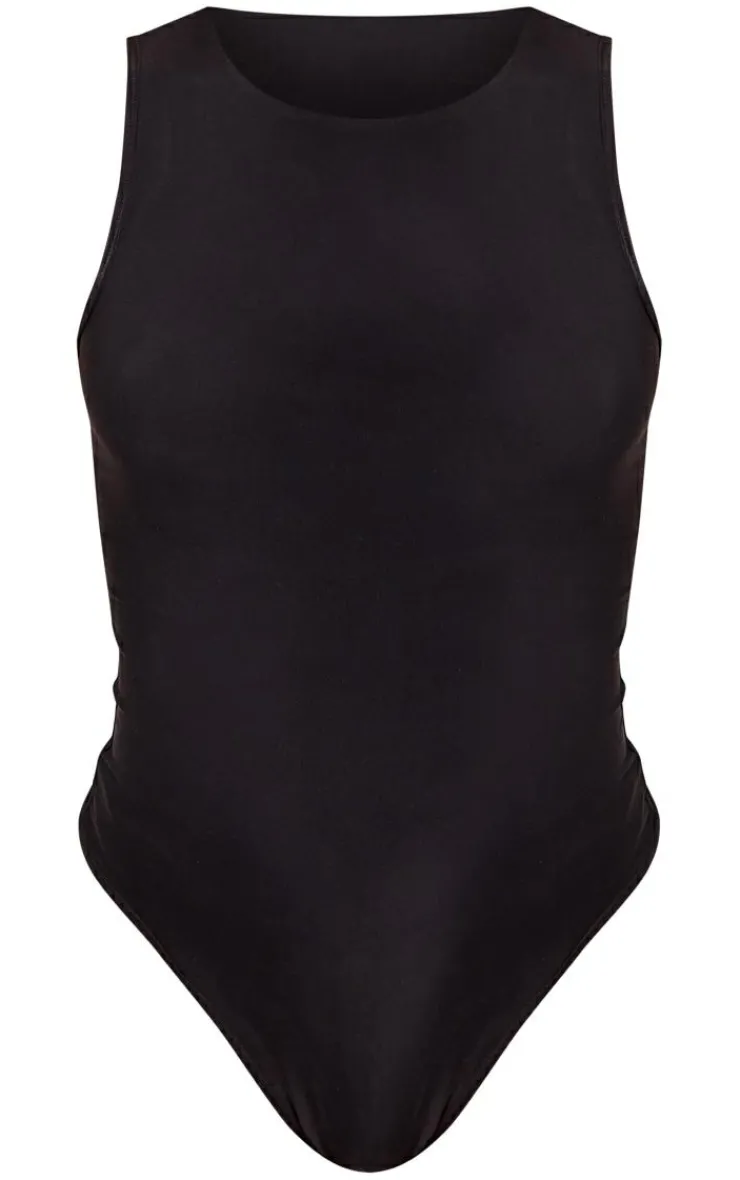 PrettyLittleThing Basic Tops*Basic Slinky Racer Bodysuit