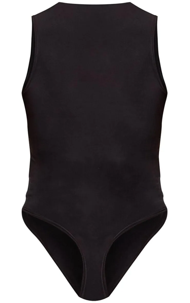 PrettyLittleThing Basic Tops*Basic Slinky Racer Bodysuit