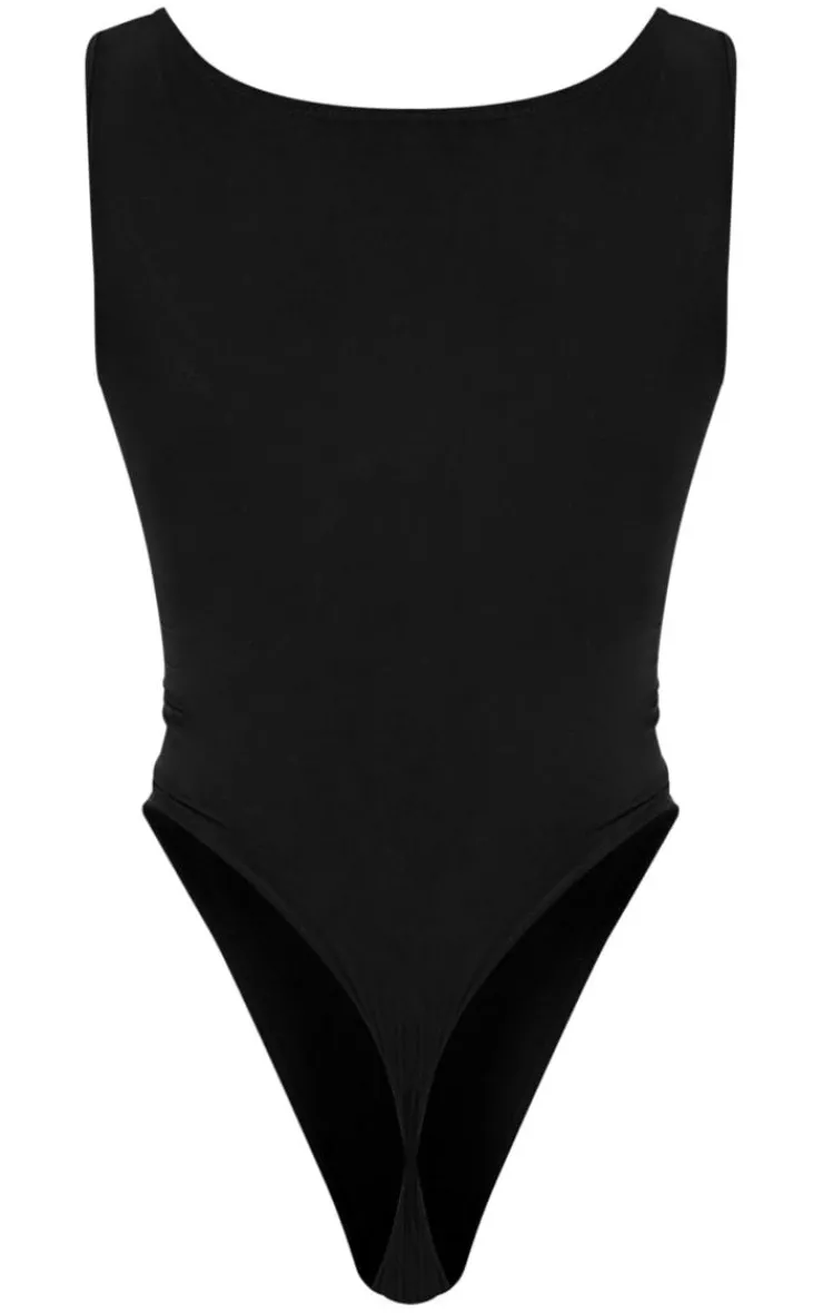 PrettyLittleThing Basic Tops*Basic Slinky Scoop Neck Bodysuit