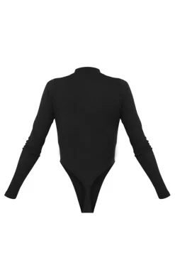 PrettyLittleThing Basic Tops*Basic Soft Ribbed High Neck Long Sleeve Bodysuit