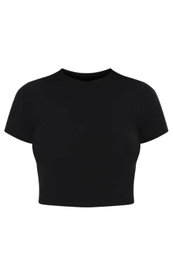 PrettyLittleThing Basic Tops*Basic Soft Ribbed Short Sleeve Crop Top