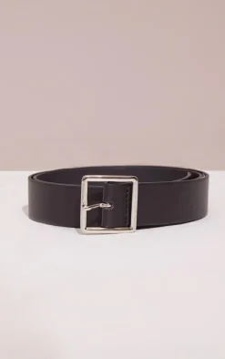 PrettyLittleThing Black Belts*Basic Square Buckle Belt
